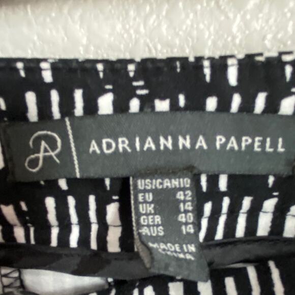 Andrianna Papell pants size 10 black with white zipper - Picture 3 of 10